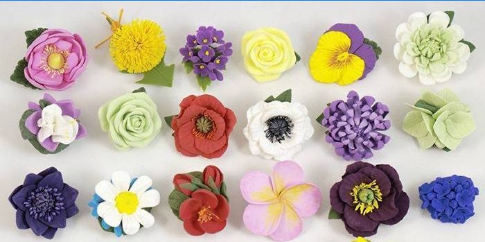 Polymer lerblomster