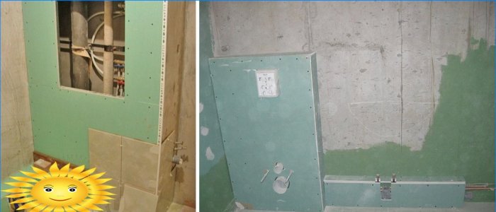 Gipspladeboks til rør i toilettet