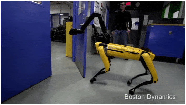 Boston Dynamics spotmini-robotter kører julenissen