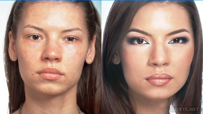 makeup til de forestående øjenlåg