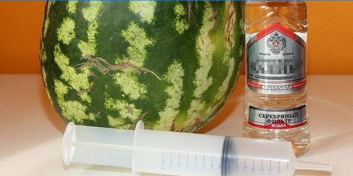 Vandmelon, vodka og sprøjte