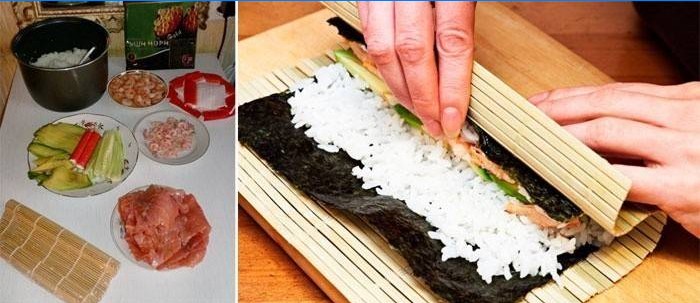 Ingredienser til østlig delikatesse - Sushi