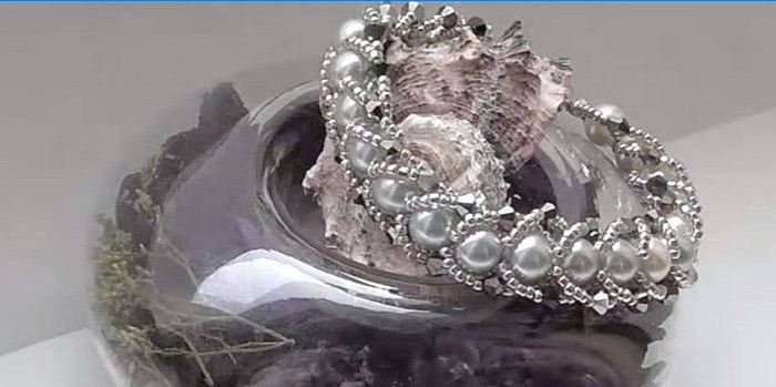 Openwork perle og perle armbånd
