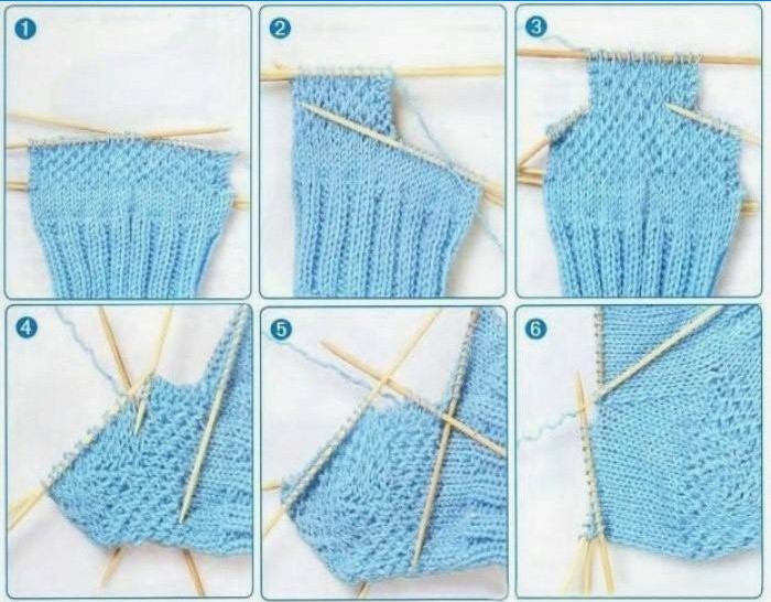 Hvordan man strikker en trinhæl på en sok med strikkepinde