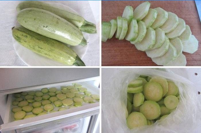 Halvfærdig frisk zucchini