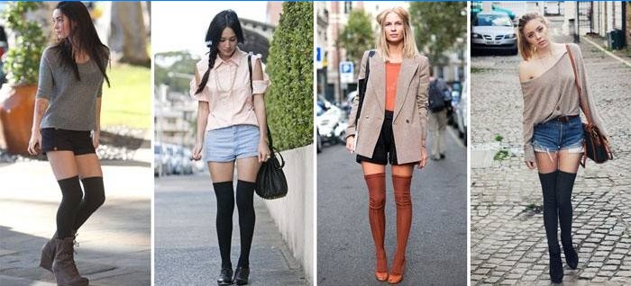 Sammensætning af strømper med shorts
