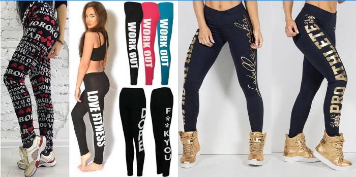 Leggings med inskriptioner