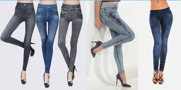 Denim leggings
