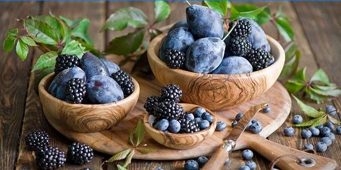 Ingredienser til blomme marmelade