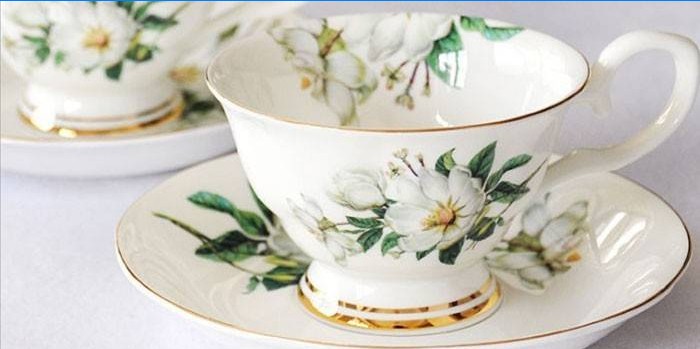 Bone China Cup og tallerken