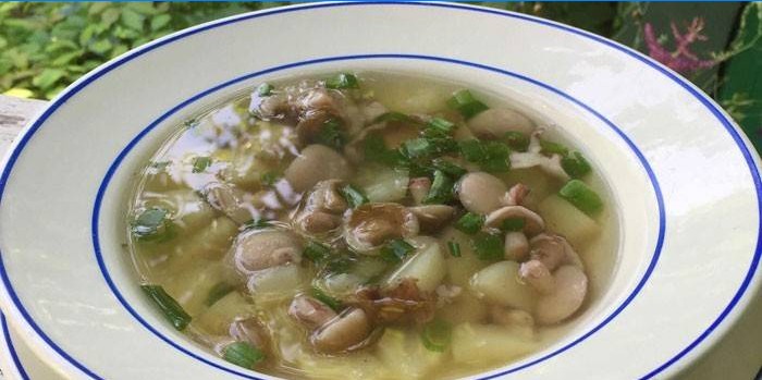 Champignonsuppe med smør
