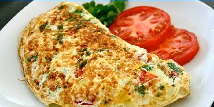 Omelet med grøntsager