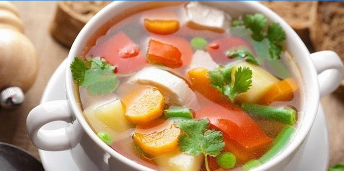 Vegetarisk diæt suppe