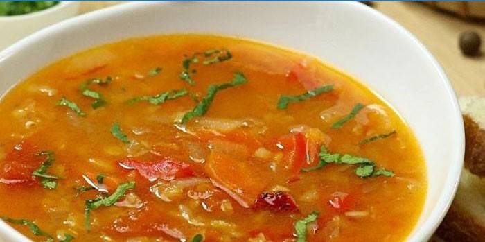 Ris suppe med grøntsager