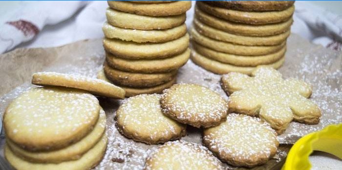 Shortbread cookies lavet af mayonnaise dej