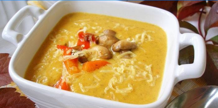 Svamp græskar suppe
