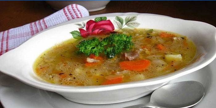 Suppe med kartofler og svinekød