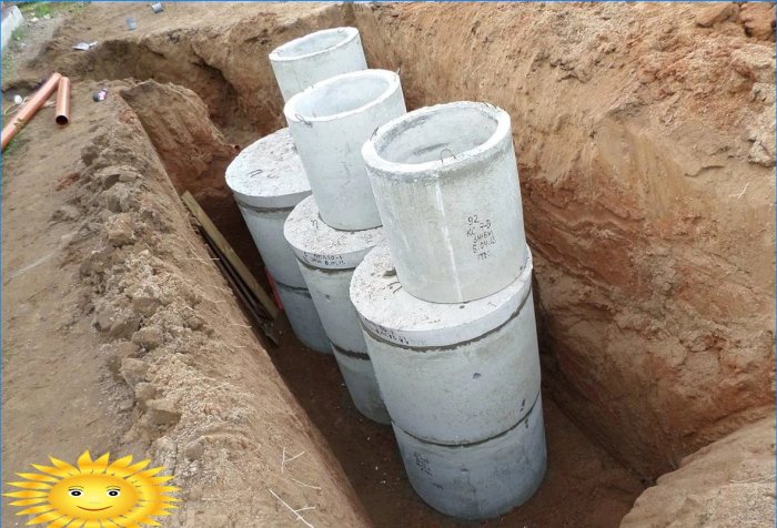 Septiktank lavet af betonringe