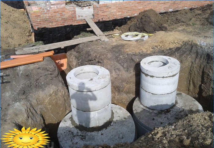 Septiktank lavet af betonringe