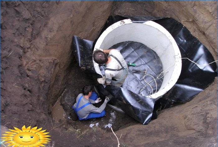 Septiktank lavet af betonringe