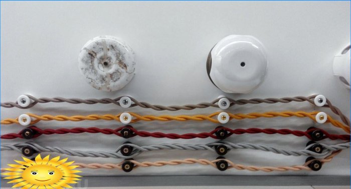Farvede retro ledninger
