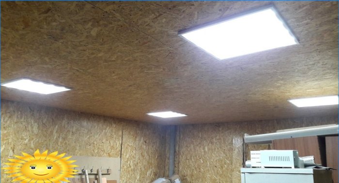 LED loftslamper i garagen