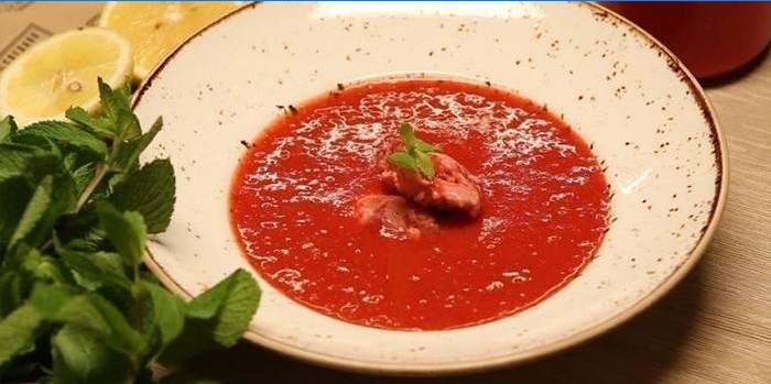 Jordbær ingefær suppe