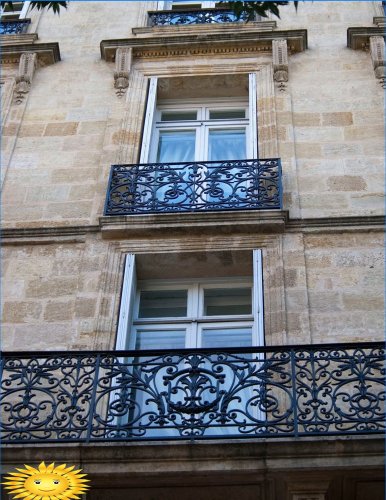 Fransk balkon: typer, funktioner, arrangement