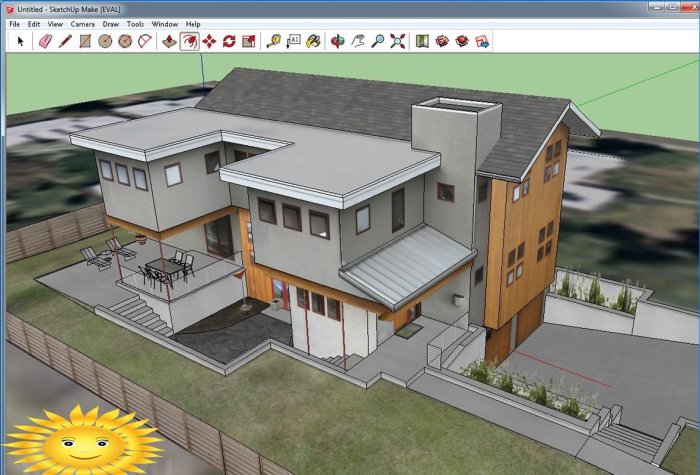 Hus oprettet i SketchUp