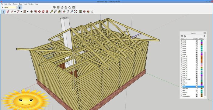 Design af et bjælkehus i SketchUp