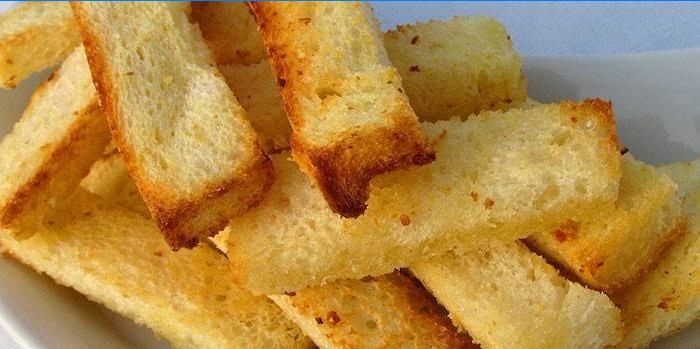 Hvidbrød hvidløgskrotonger