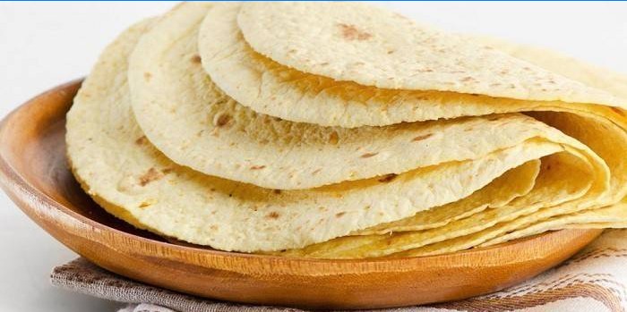 Tortillaer på en tallerken