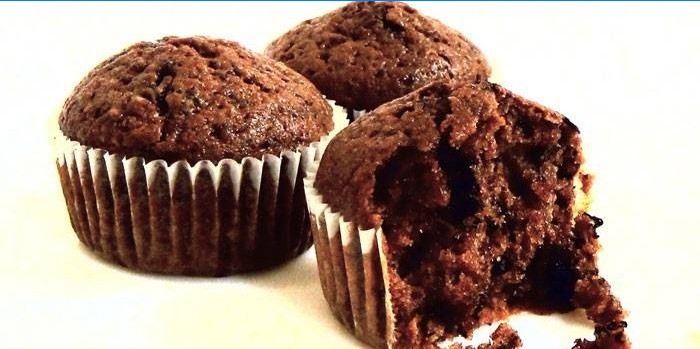 Chokolade kefir dejen muffins