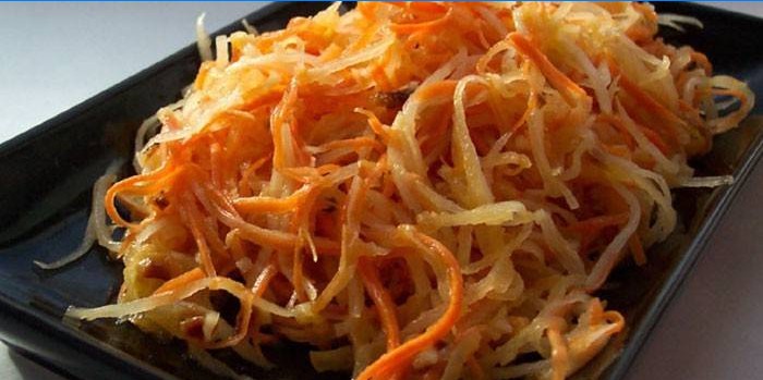 Koreansk gulerod og daikonsalat