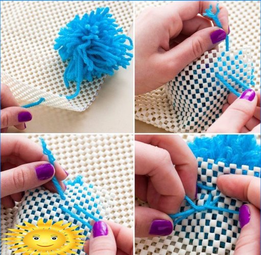 DIY pom-pom tæppe