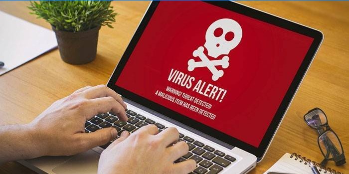 Virus på bærbar computer