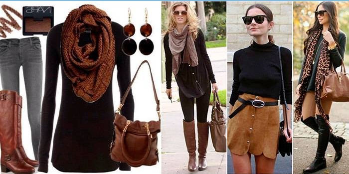 Sort og brun farvekombinationer i tøj