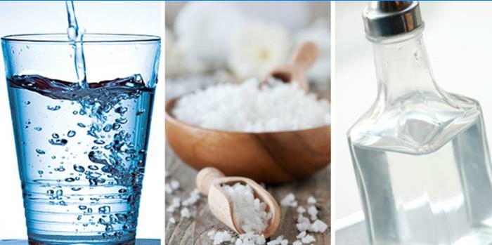 Vand, salt og eddike