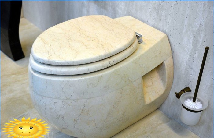 Toilet skål lavet af marmor