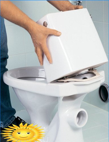 Montering af cisternen på toilettet