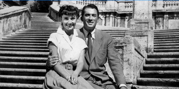 Audrey Hepburn og Gregory Peck duo i romersk ferie