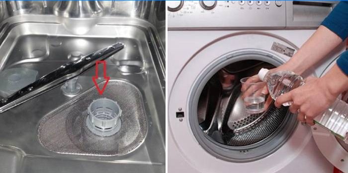 Fjernelse af plak fra en vaskemaskine og opvaskemaskine