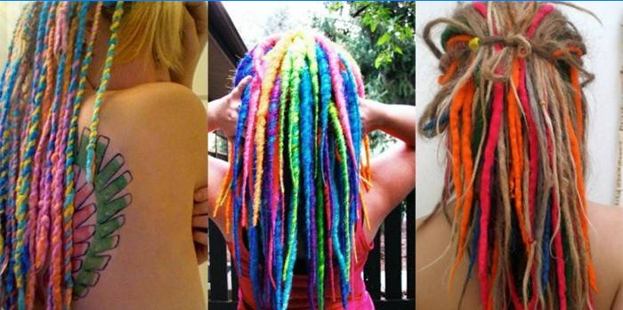 Ideer om farverige dreadlocks