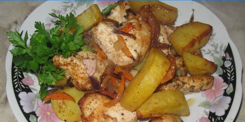 Kylling med kartofler og urter
