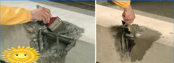 Forsegling af dyb skader i beton