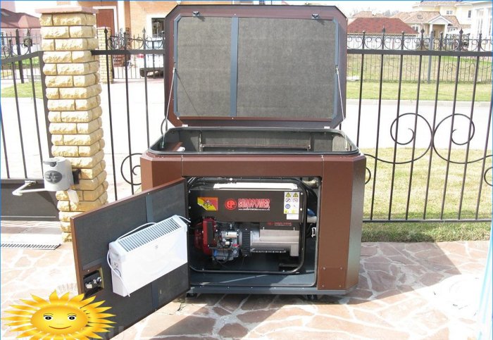 Benzingenerator i et hus
