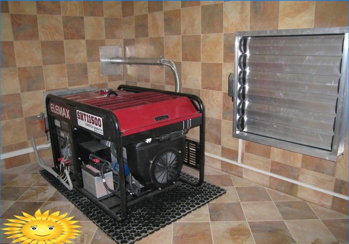 Gasgenerator i det tekniske rum i huset