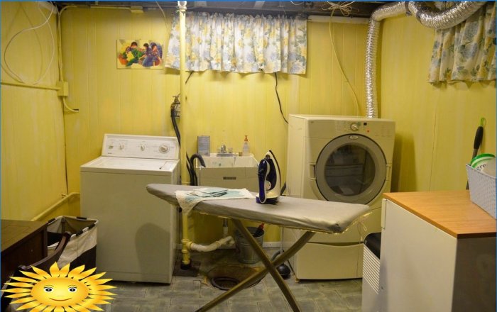 Tøjvask i et privat hus: eksempler og funktioner i arrangementet