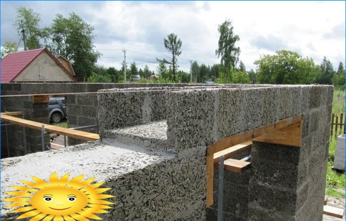 Træbetonhus: konstruktionsfunktioner, murværkeri
