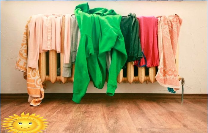 Hvor skal du tørre dit overtøj om vinteren: fem ideer